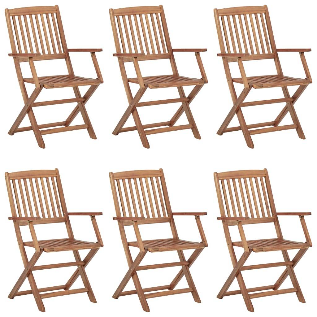 PANGIVO - Lot de 6 chaises de jardin pliables bois d'acacia rouge 54 x 57 x 91 cm - PANGIVO - Image 2