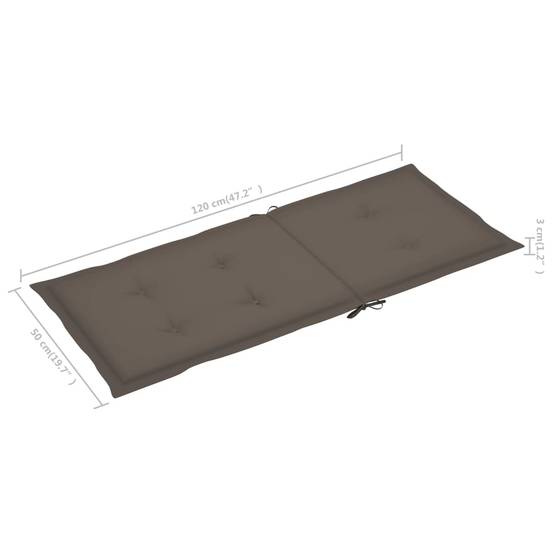 Chaise à bascule Bois d'acacia massif Taupe 57 x 100 x 117 cm - PANGIVO - Image 10