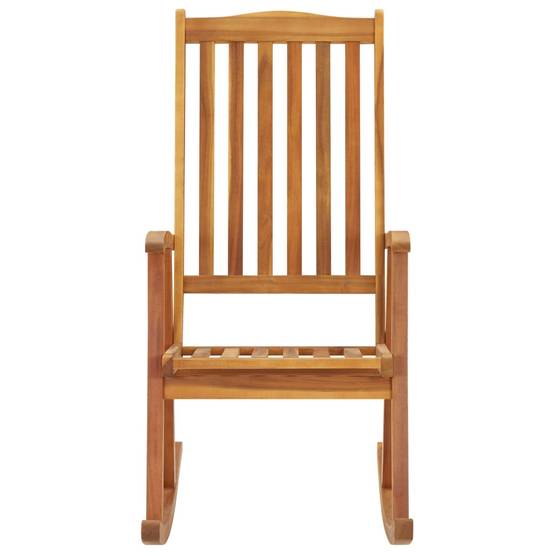 Chaise à bascule Bois d'acacia massif Taupe 57 x 100 x 117 cm - PANGIVO - Image 3