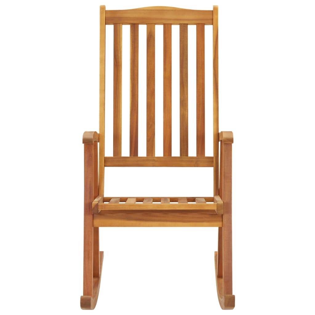 Chaise à bascule Bois d'acacia massif Taupe 57 x 100 x 117 cm - PANGIVO - Image 3