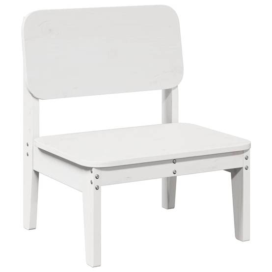 Chaise de jardin - Chaise d'extérieur - Fauteuil de jardin blanc 60x52,5x72 cm bois de pin massif - Image 1