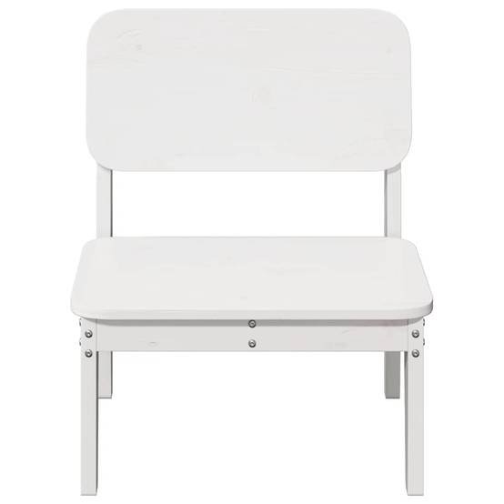 Chaise de jardin - Chaise d'extérieur - Fauteuil de jardin blanc 60x52,5x72 cm bois de pin massif - Image 3