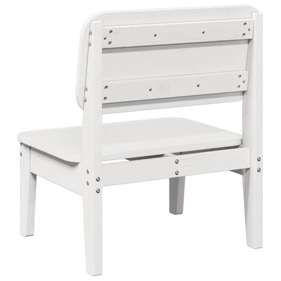 Chaise de jardin - Chaise d'extérieur - Fauteuil de jardin blanc 60x52,5x72 cm bois de pin massif - Image 5