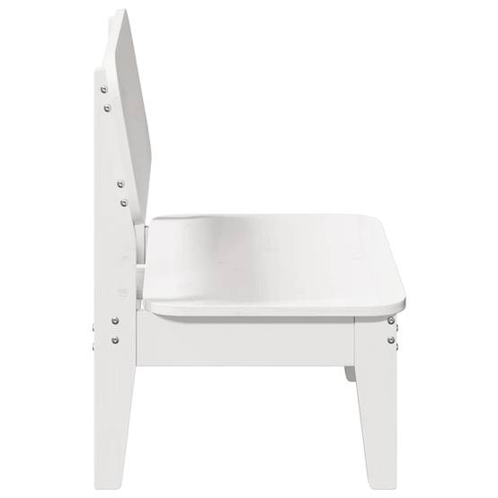 Chaise de jardin - Chaise d'extérieur - Fauteuil de jardin blanc 60x52,5x72 cm bois de pin massif - Image 4