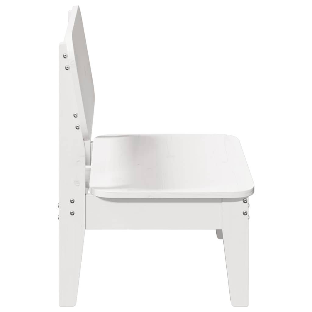 Chaise de jardin - Chaise d'extérieur - Fauteuil de jardin blanc 60x52,5x72 cm bois de pin massif - Image 4