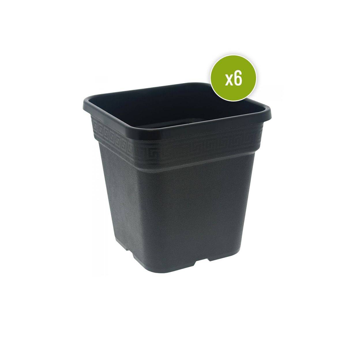 Lot de 6 POTS CARRE NOIR 30.5 x 30.5 x 30.5 cm - 18 L - Image 1