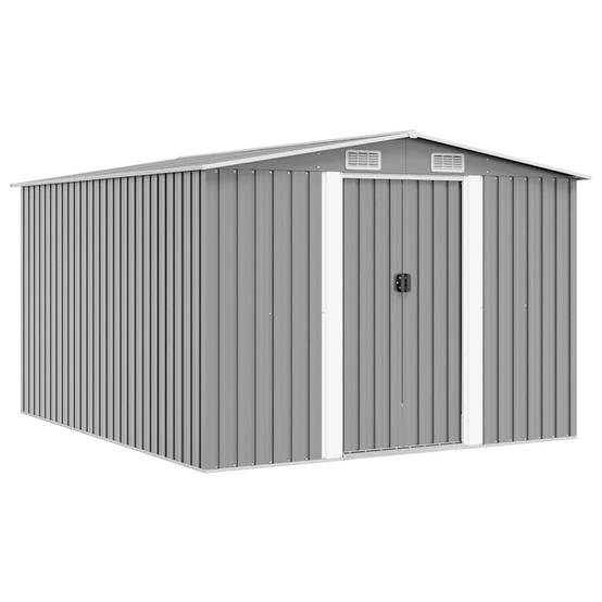 Vidaxl - Abri de jardin 257x298x178 cm Métal Gris 7.7m² vidaXL 143341 - Image 2