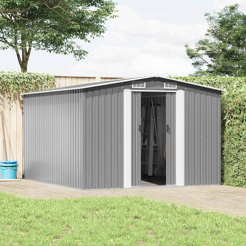 Vidaxl - Abri de jardin 257x298x178 cm Métal Gris 7.7m² vidaXL 143341 - Image 1