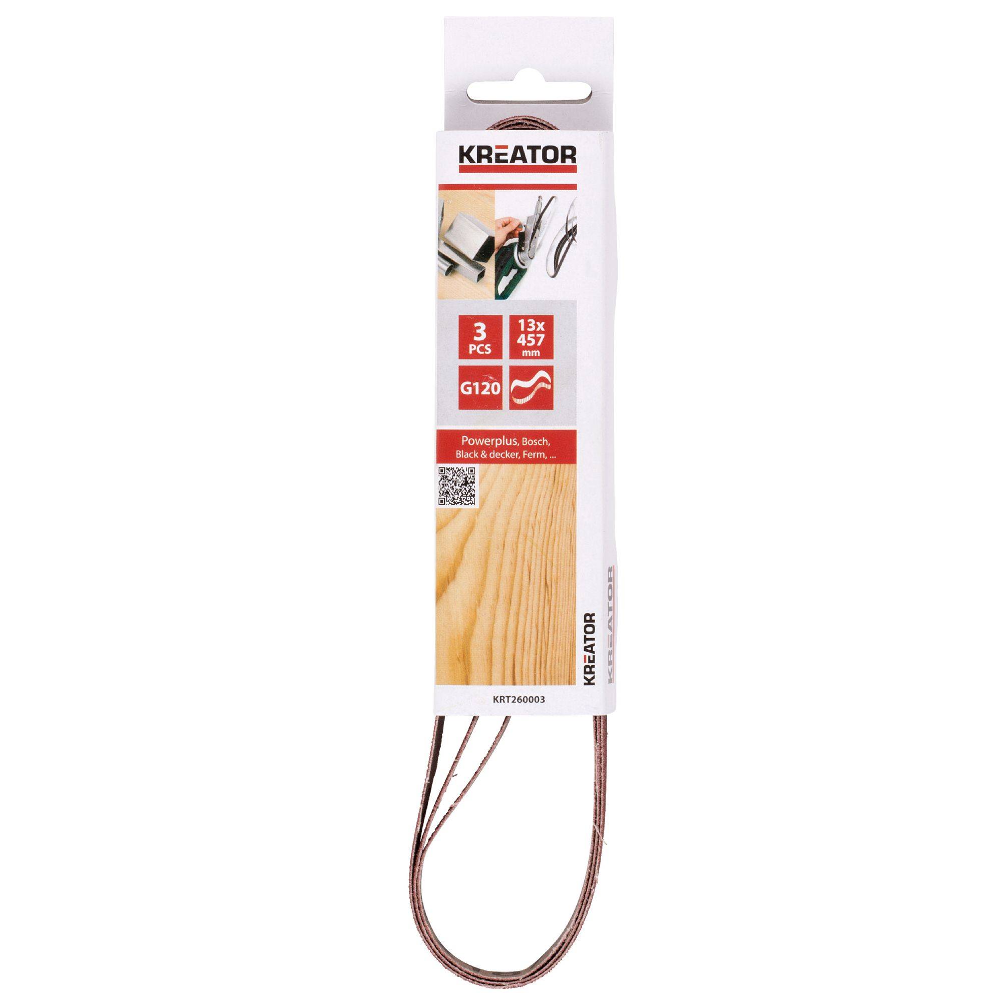 Kreator - Abrasif pour lime électrique, Lot de 3 bandes 13x457mm - Image 2