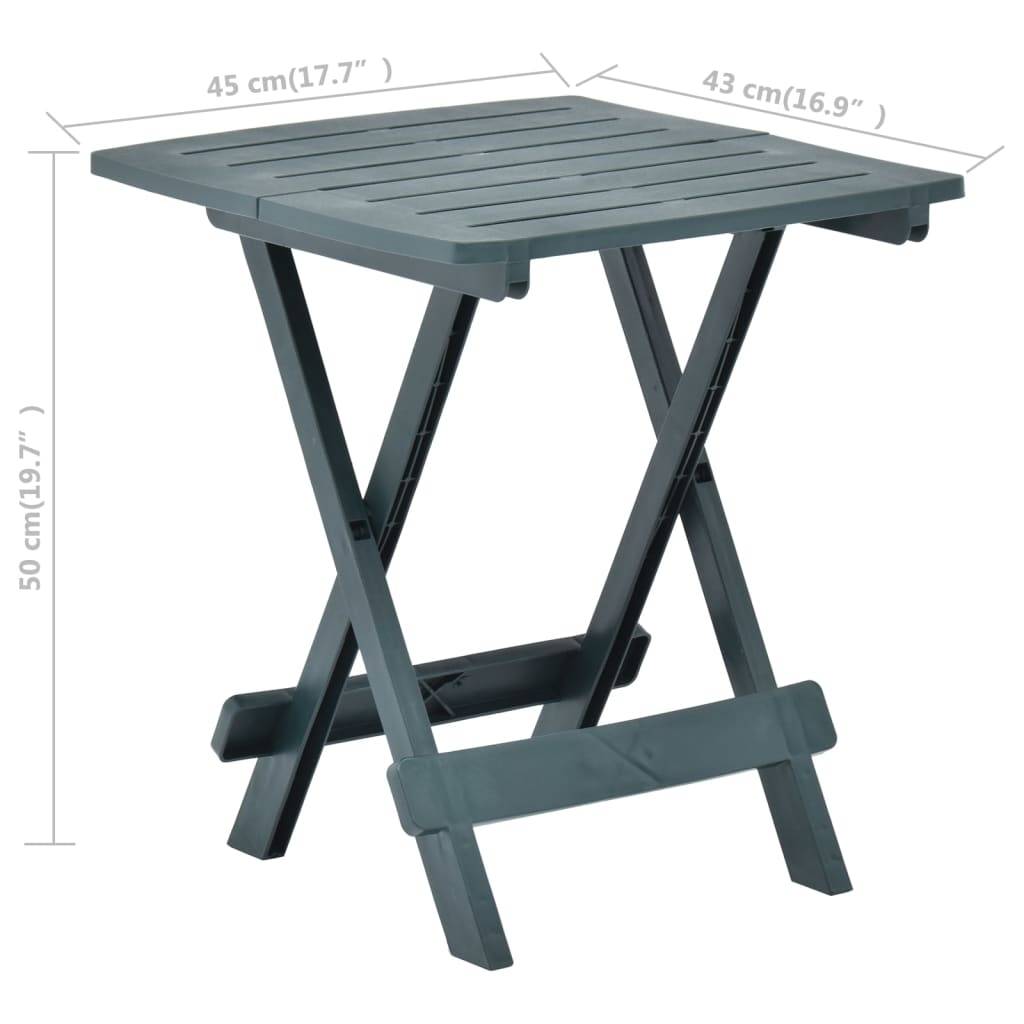 Table pliable de jardin plastique vert 45 x 43 x 50 cm - PANGIVO - Image 7