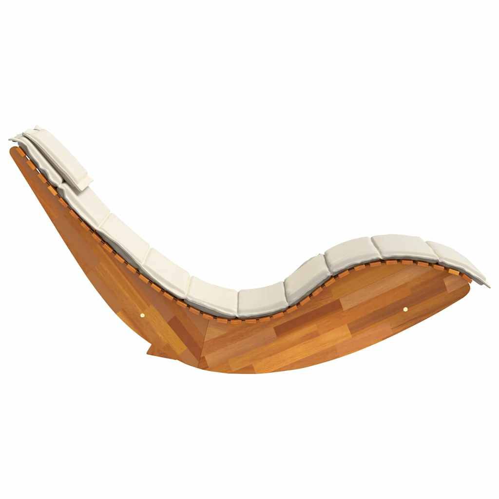 PANGIVO - Transat bois acacia marron 154 x 60 x 74 cm avec coussin - PANGIVO - Image 6