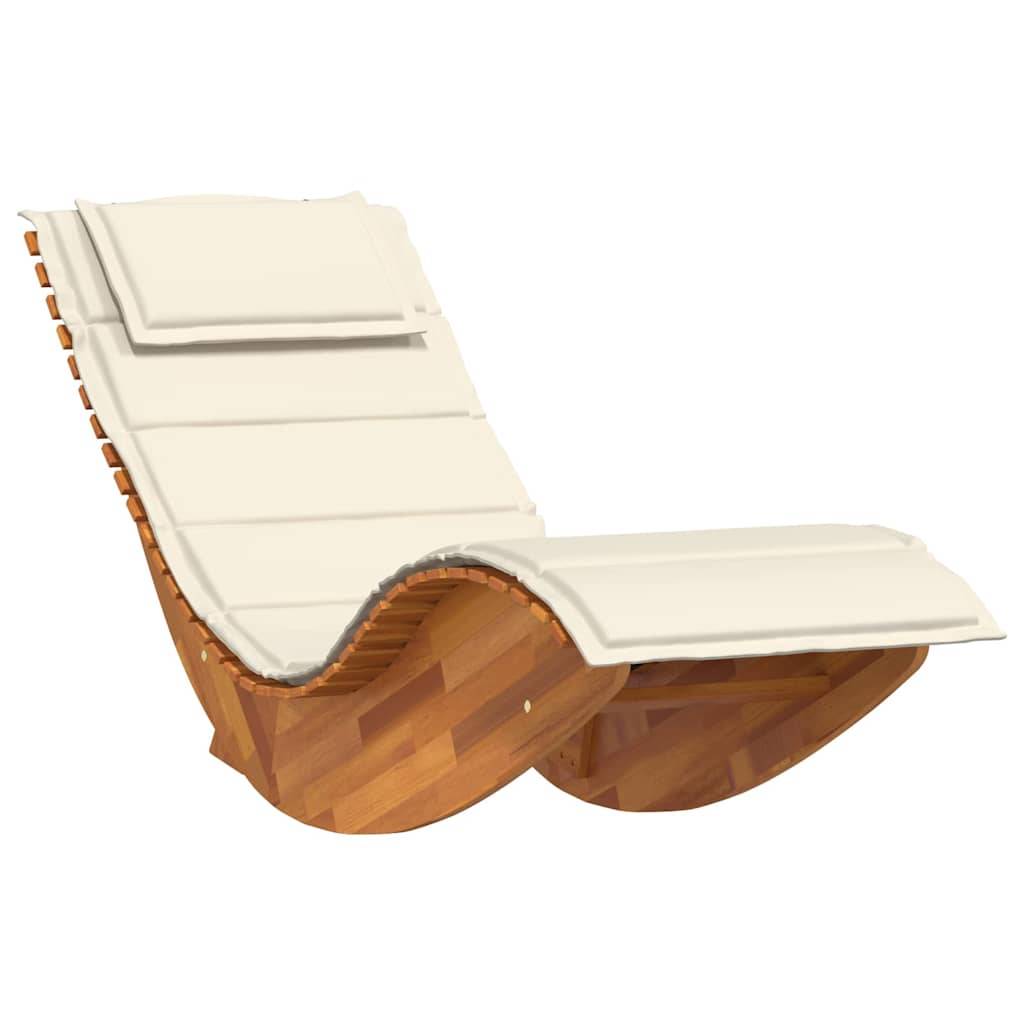 PANGIVO - Transat bois acacia marron 154 x 60 x 74 cm avec coussin - PANGIVO - Image 4