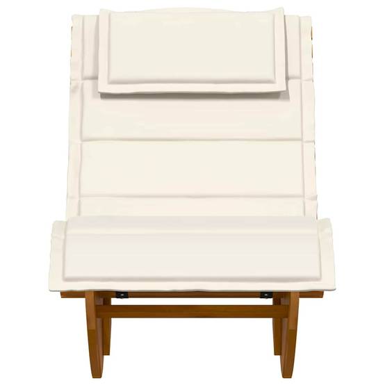 PANGIVO - Transat bois acacia marron 154 x 60 x 74 cm avec coussin - PANGIVO - Image 5