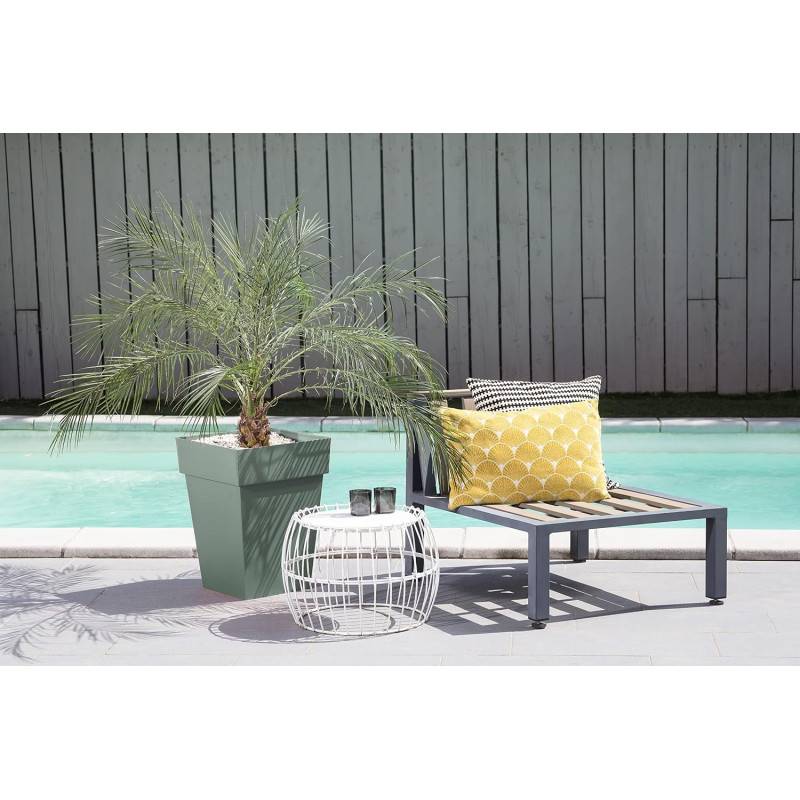 EDA Plastiques - Eda Plastique - Pot De Fleur Mi-haut Carre Toscane - 39 X 39 X H 53 Cm - 51 L - Vert Laurier - Image 3