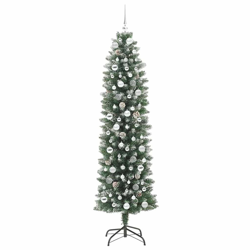 ComfortXL - Sapin Artificiel Haut et Fin 210 cm Floconné, avec Guirlande 300 LED et 120 Boules – ComfortXL Outdoor Living - Image 4