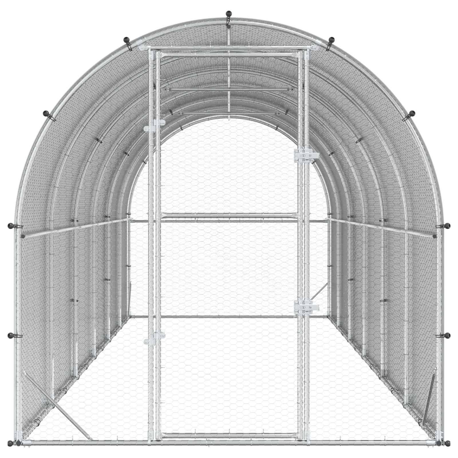 Vidaxl - Poulailler Argenté 600 x 200 x 200 cm Acier galvanisé vidaXL 3434687 - Image 5