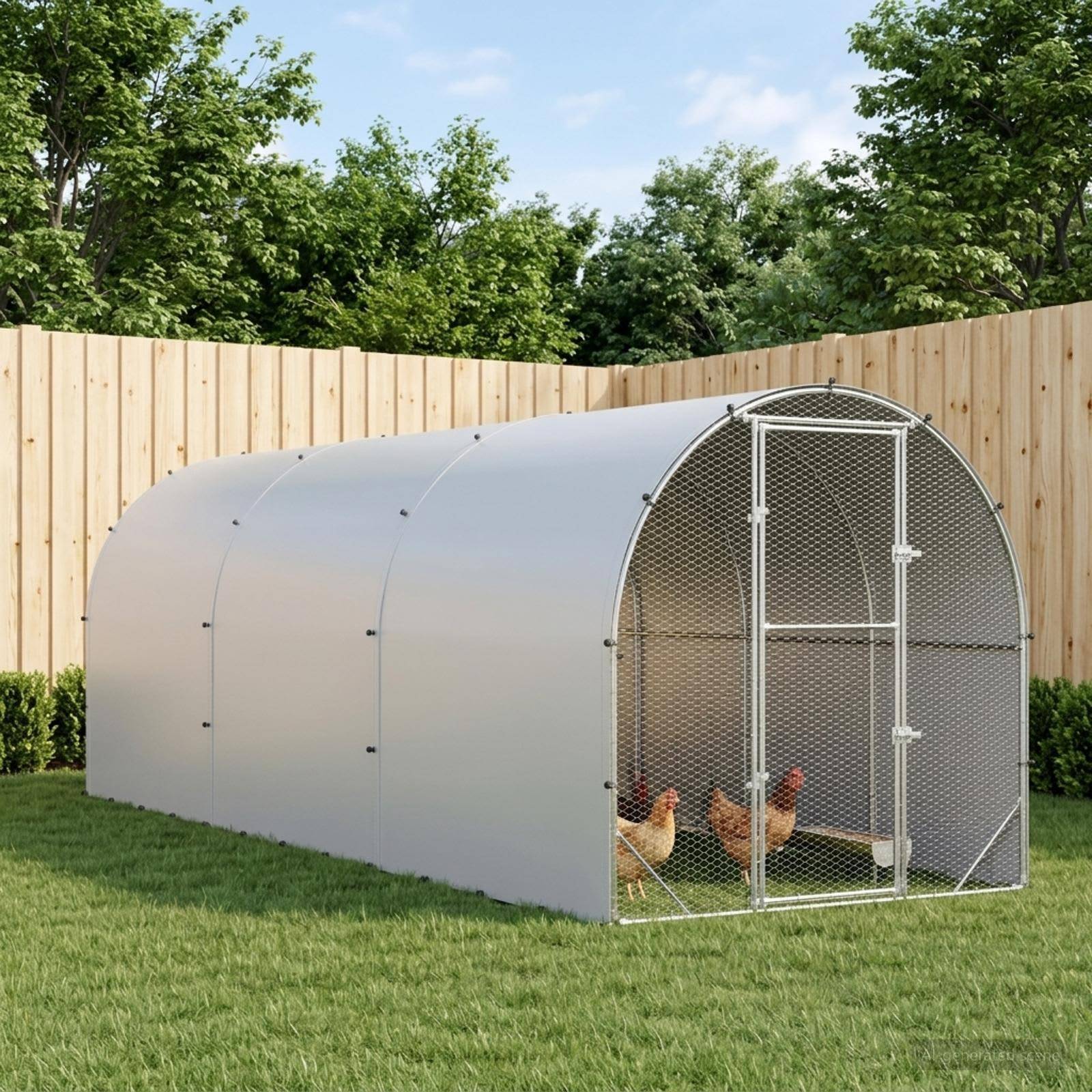 Vidaxl - Poulailler Argenté 600 x 200 x 200 cm Acier galvanisé vidaXL 3434687 - Image 1