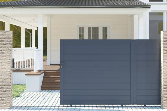 Casanoov Portail coulissant 3 m EIGER H.140 cm aluminium gris - Image 3