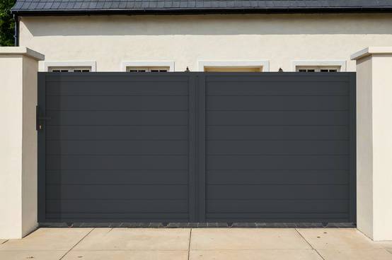 Casanoov Portail coulissant 3 m EIGER H.140 cm aluminium gris - Image 1