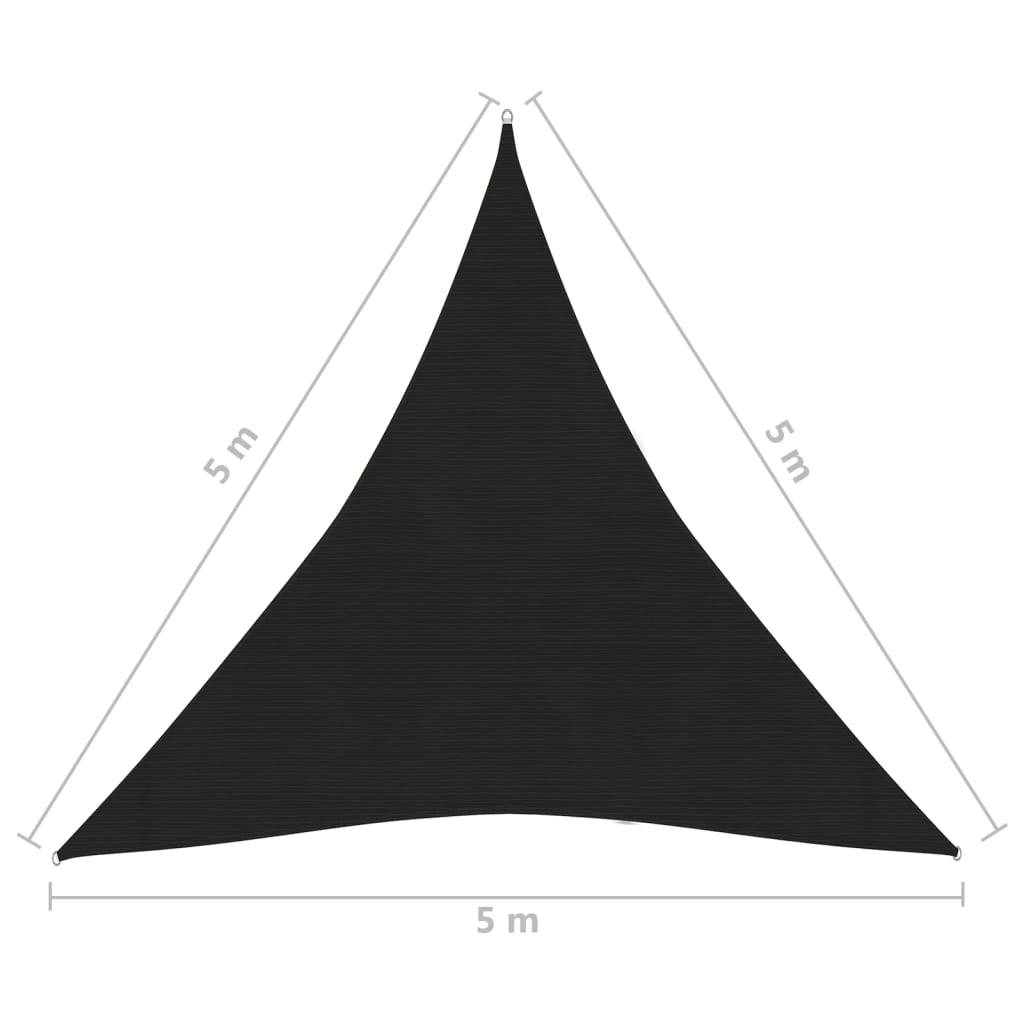 Helloshop26 - Voile toile d'ombrage parasol 160 g/m² 5 x 5 x 5 m PEHD noir - Image 5
