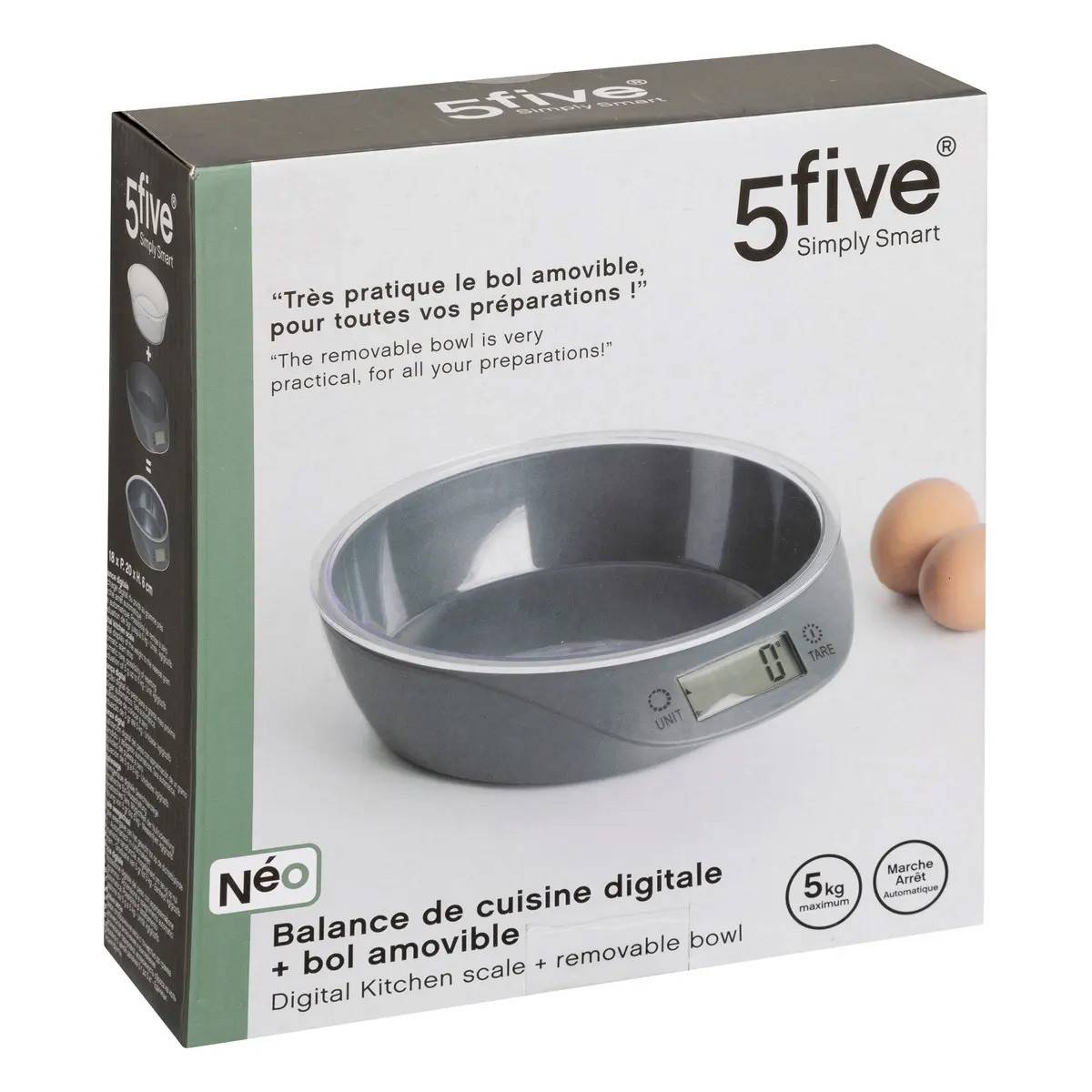 Balance de Cuisine Digitale Avec Bol "Néo" 28cm Gris - Image 4