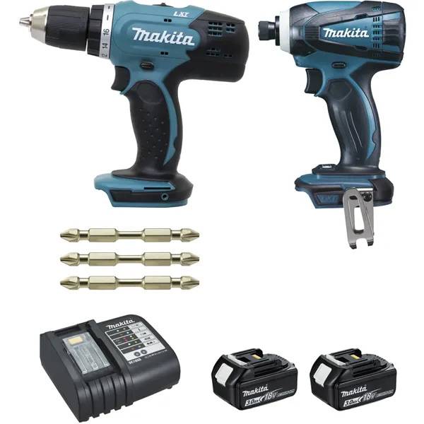 Makita - LOT MAKITA 18V - Perceuse Visseuse DDF453 + Visseuse à chocs DTD146 - MAKITA - Avec 2 batteries 18V3.0Ah - MakPac - DLX2022SJ3 - Image 2