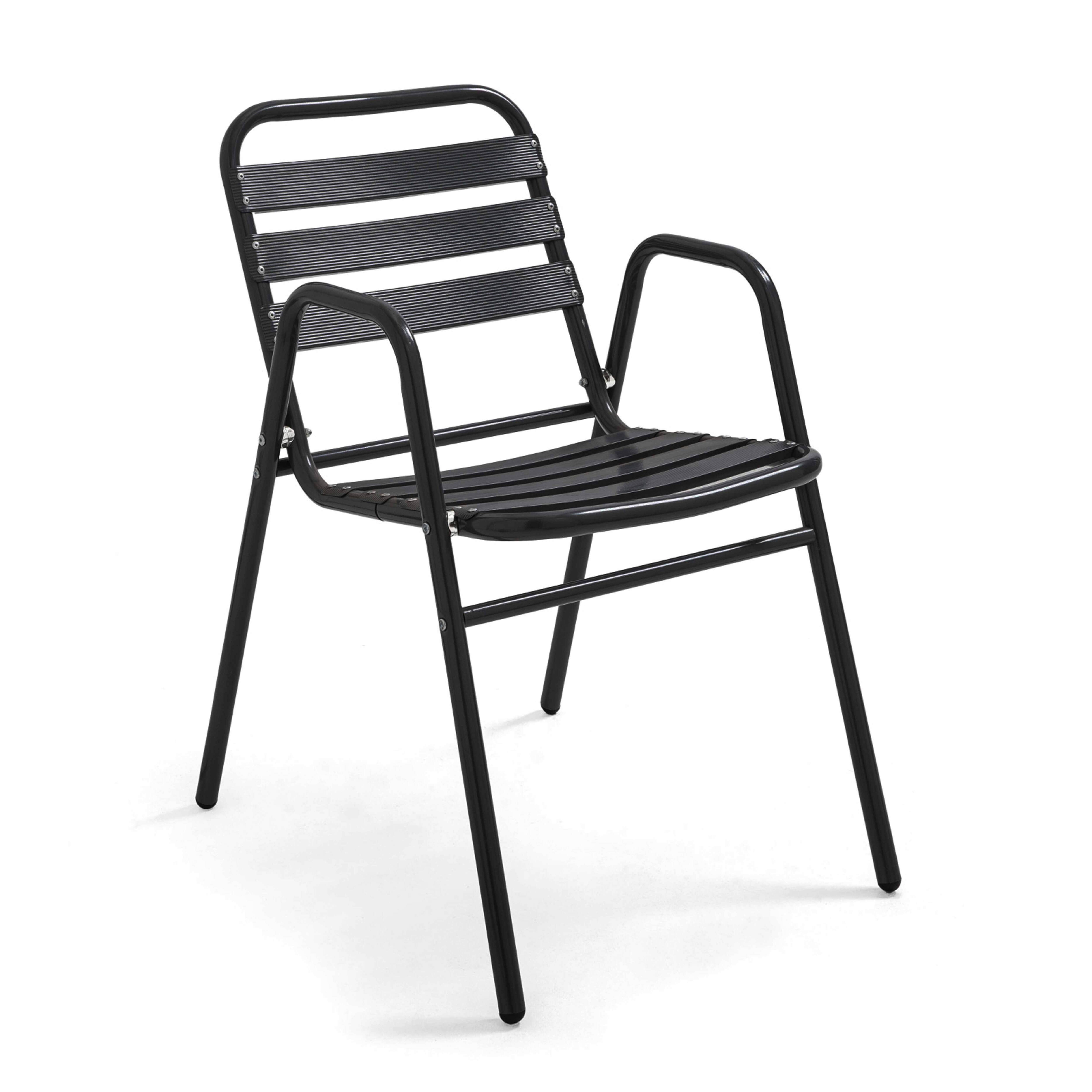 Oviala - Ensemble table de jardin bistrot et 2 chaises en aluminium gris Cardiff - Oviala - Image 6