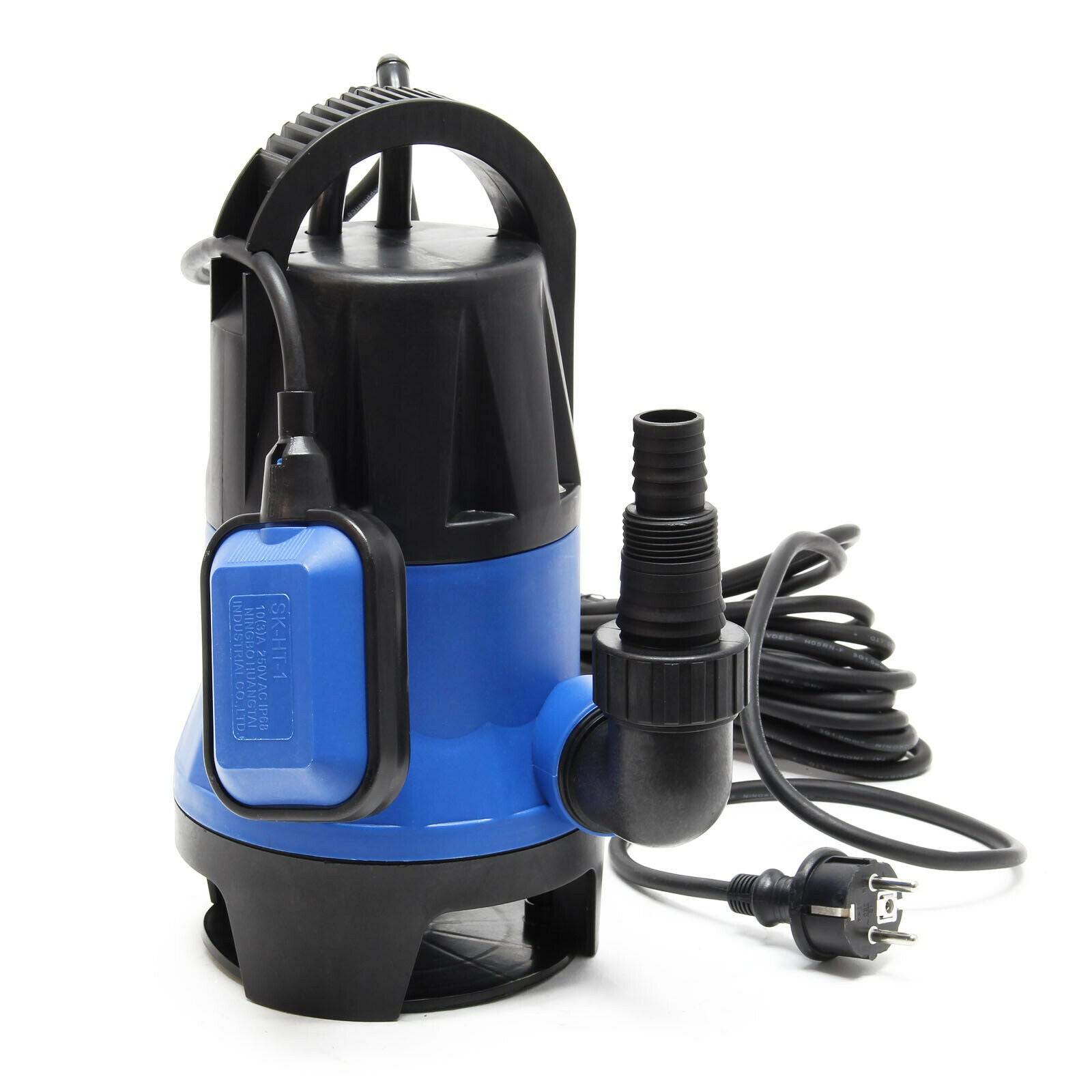 Helloshop26 - Pompe submersible eaux usées 550 watts 10500l/h jardin puits drainage évacuation bleu - Image 1