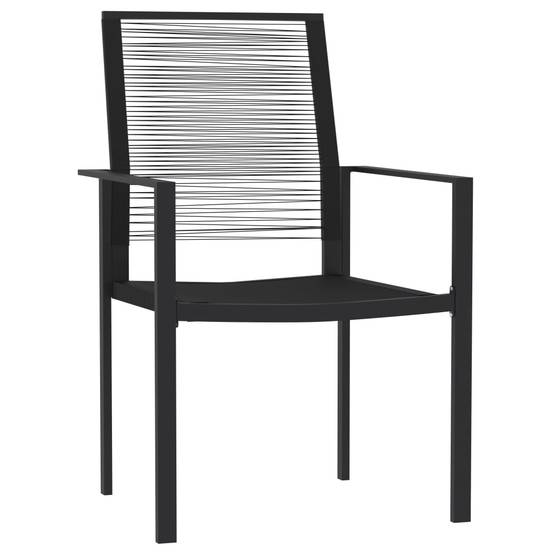 Ensemble Repas 4P 140cm Rotin Creux PVC et Acier Noir – ComfortXL Outdoor Living - Image 3