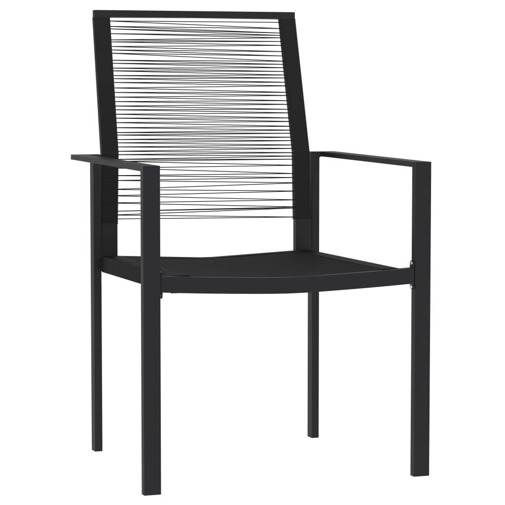 Ensemble Repas 4P 140cm Rotin Creux PVC et Acier Noir – ComfortXL Outdoor Living - Image 3