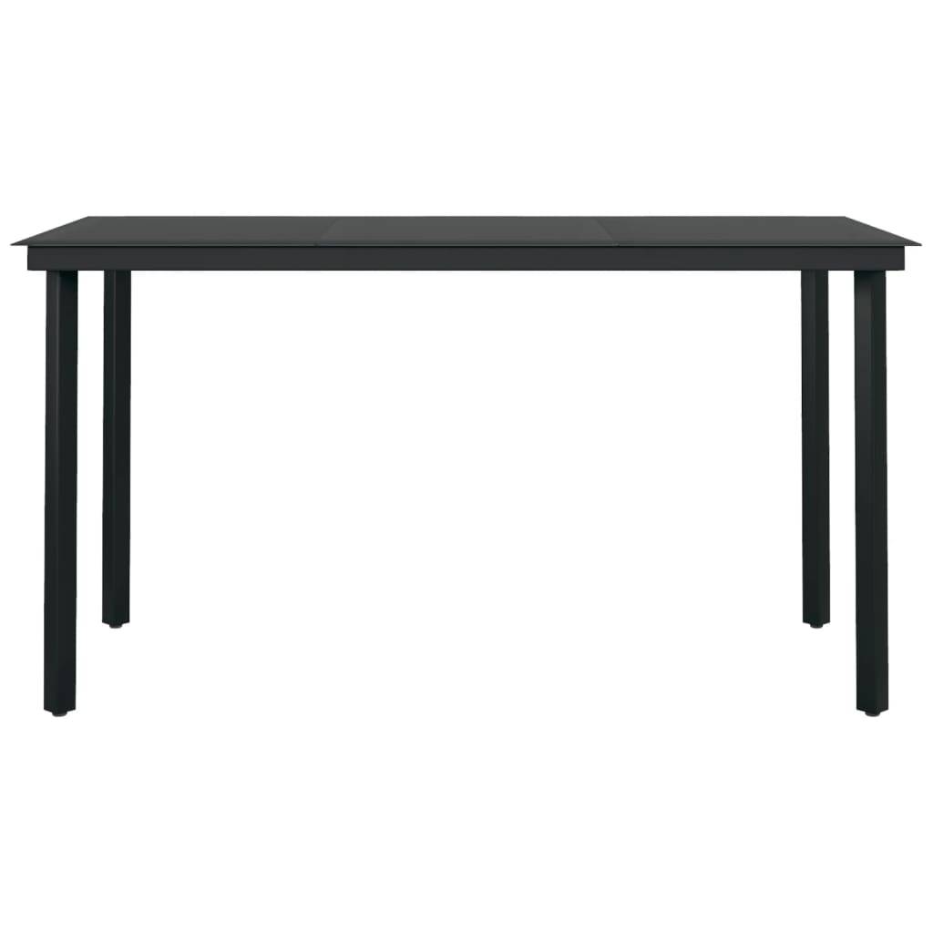 Ensemble Repas 4P 140cm Rotin Creux PVC et Acier Noir – ComfortXL Outdoor Living - Image 6