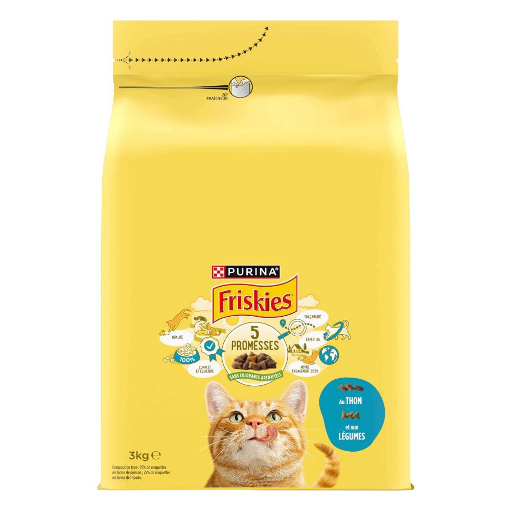 Purina One - Croquettes chat au Thon et aux Légumes 3KG friskies