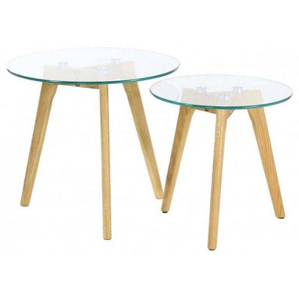 The Home Deco Factory - Tables gigognes en verre trempé (Lot de 2) The Home Deco Factory - Image 1