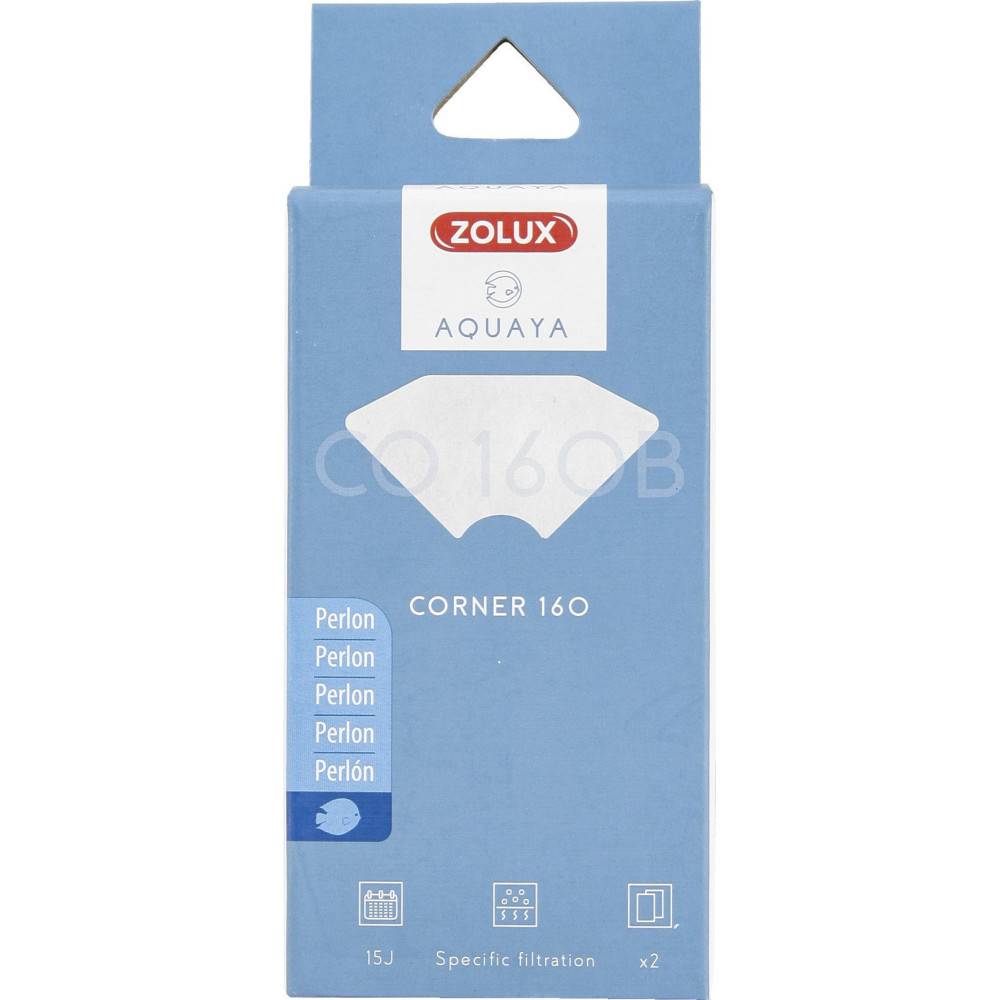 Zolux - Filtre pour pompe corner 160, filtre CO 160 B perlon x 2. pour aquarium. - Image 1
