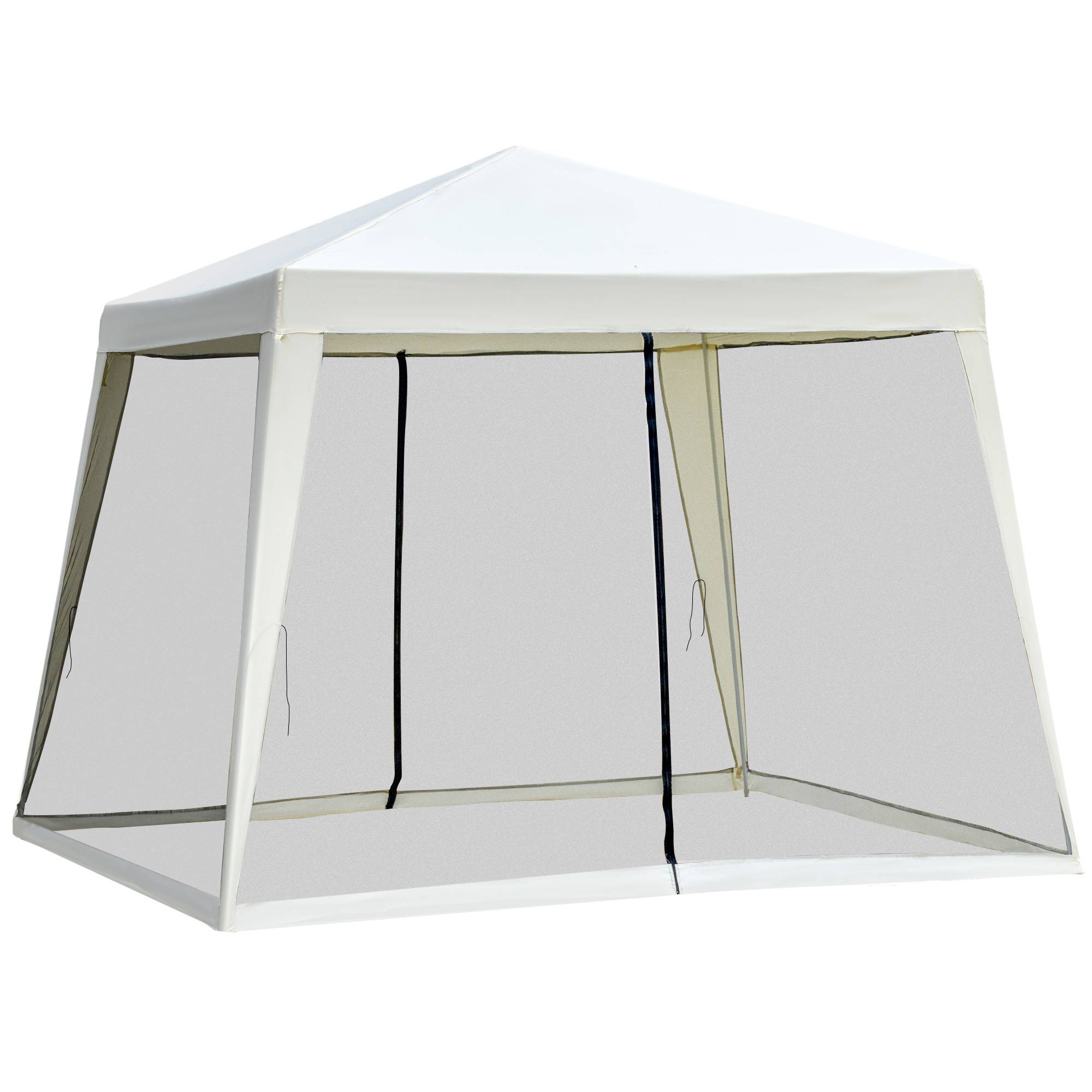 Tonnelle Barnum Pliante Acier Jardin Événements Moustiquaire 3x3m Beige - ComfortXL Outdoor Living - Image 1