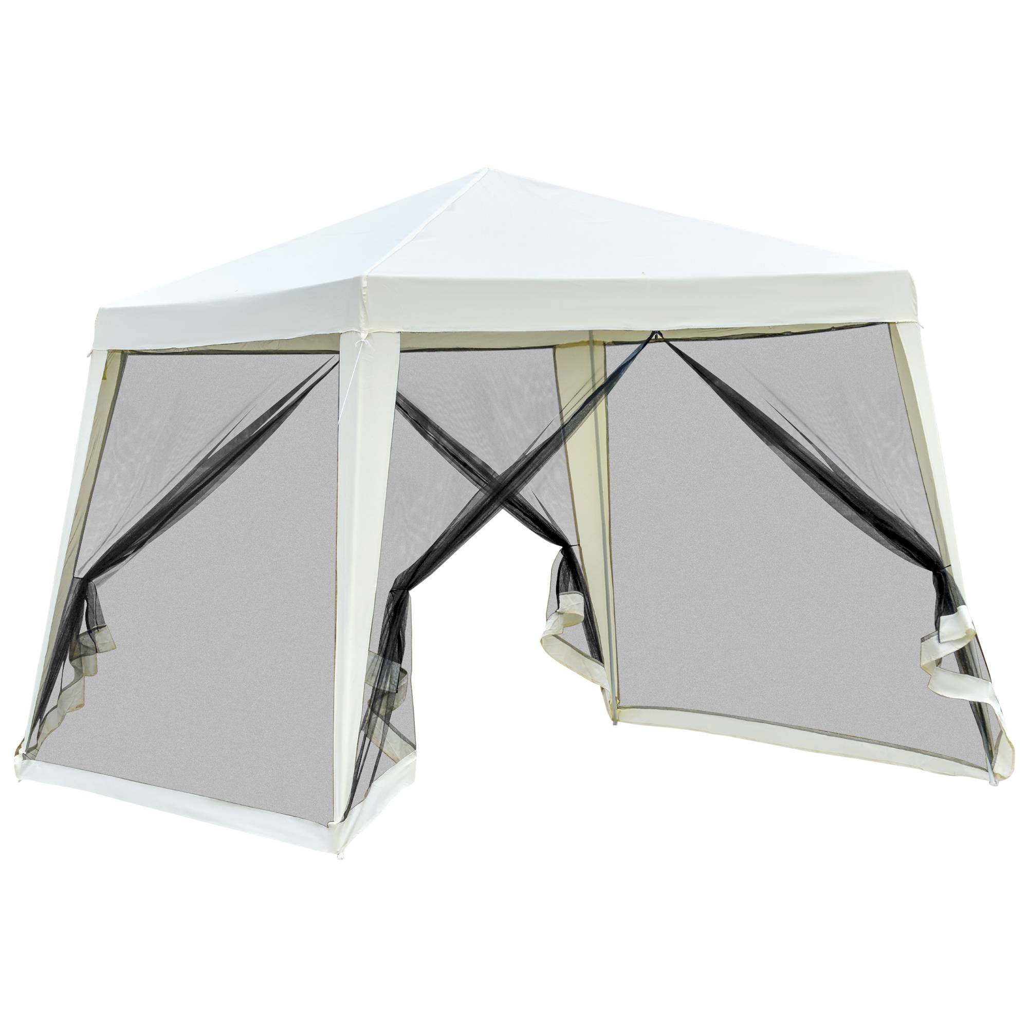 Tonnelle Barnum Pliante Acier Jardin Événements Moustiquaire 3x3m Beige - ComfortXL Outdoor Living - Image 2