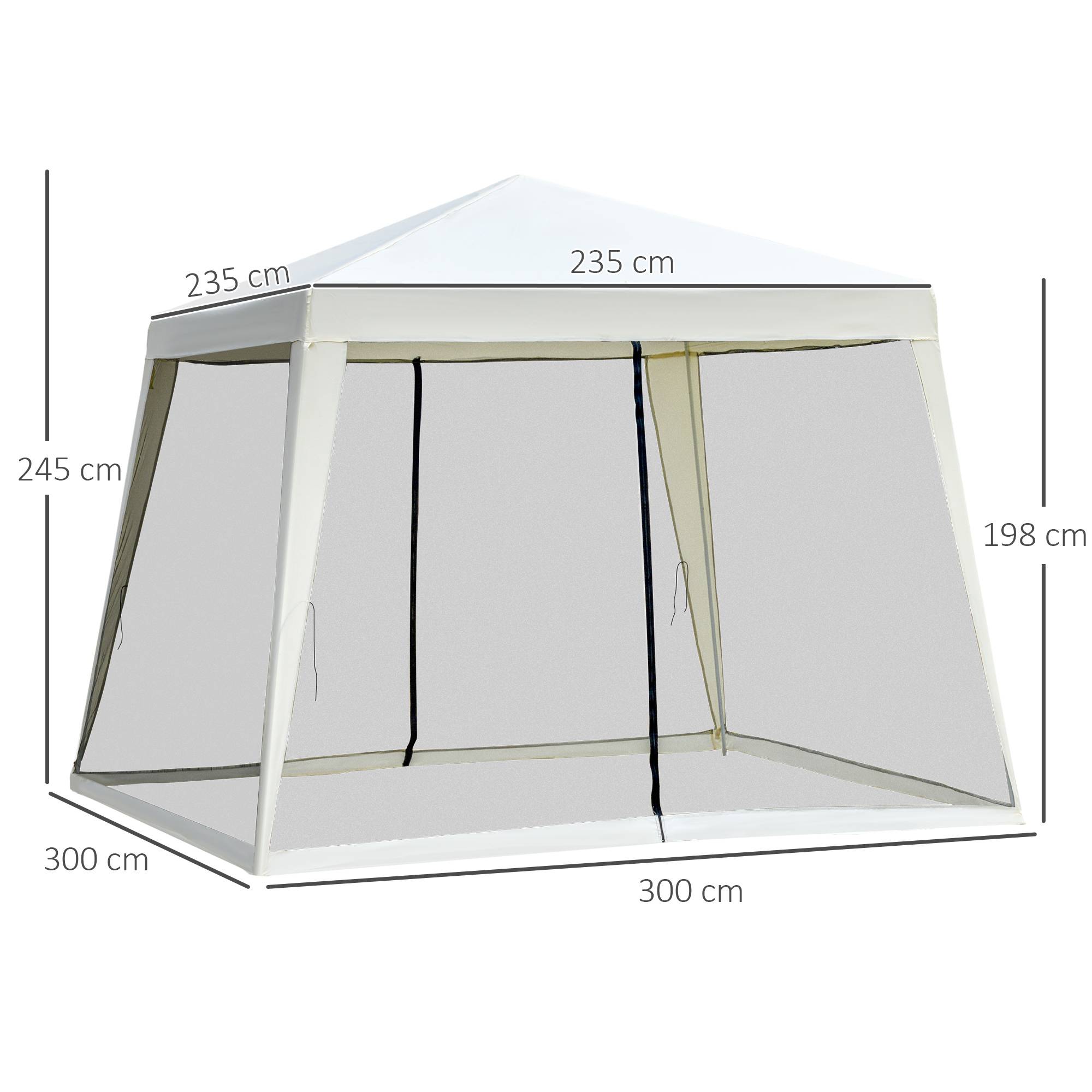 Tonnelle Barnum Pliante Acier Jardin Événements Moustiquaire 3x3m Beige - ComfortXL Outdoor Living - Image 5