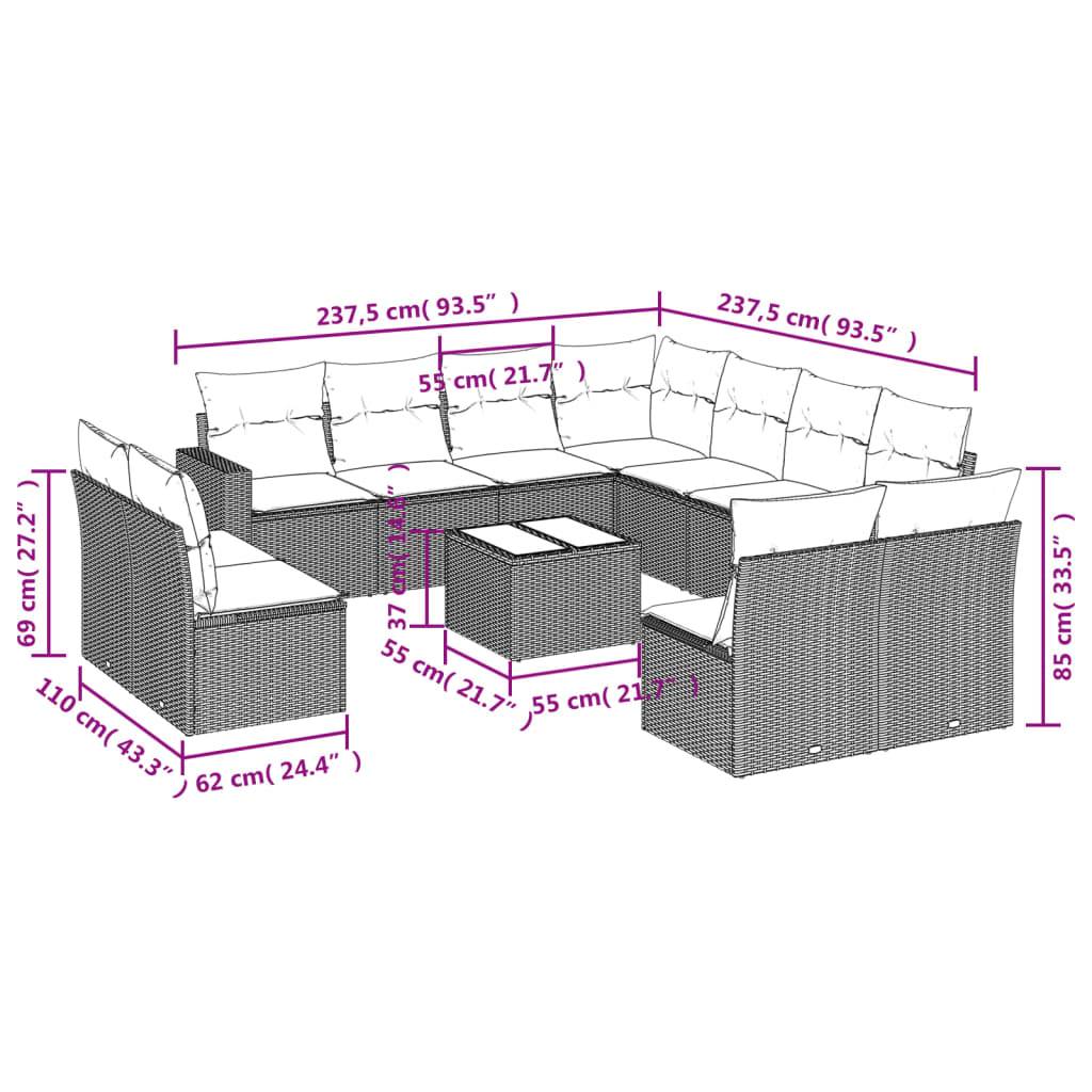 ComfortXL - Salon de jardin bas 12 pcs Résine Tressée Gris Clair avec Table et Coffres de Rangement – ComfortXL Outdoor Living - Image 3