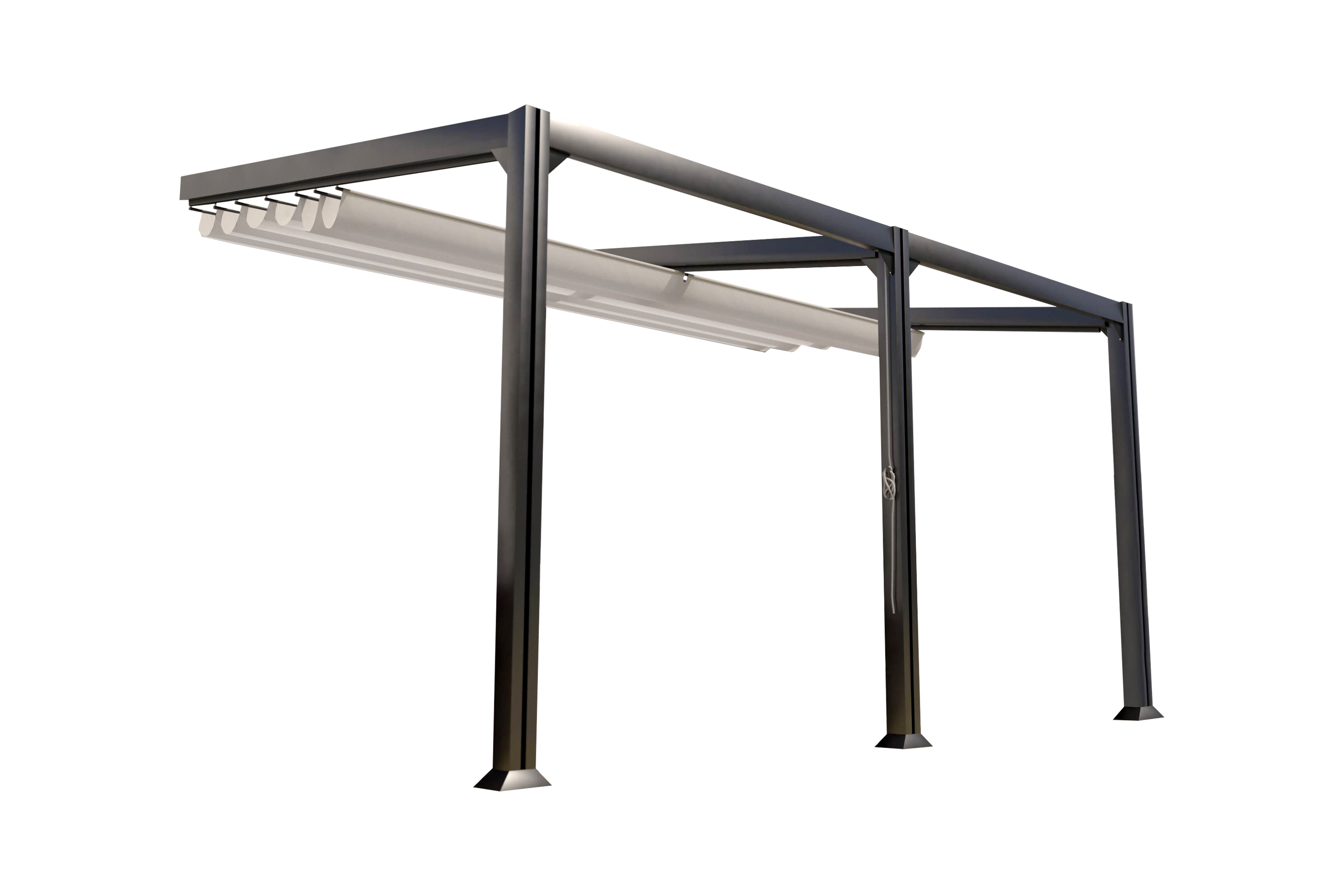 Couleurs du monde - Barbade - Pergola adossée 3x6m en aluminium - Structure Seule -  Couleurs du Monde - Image 2