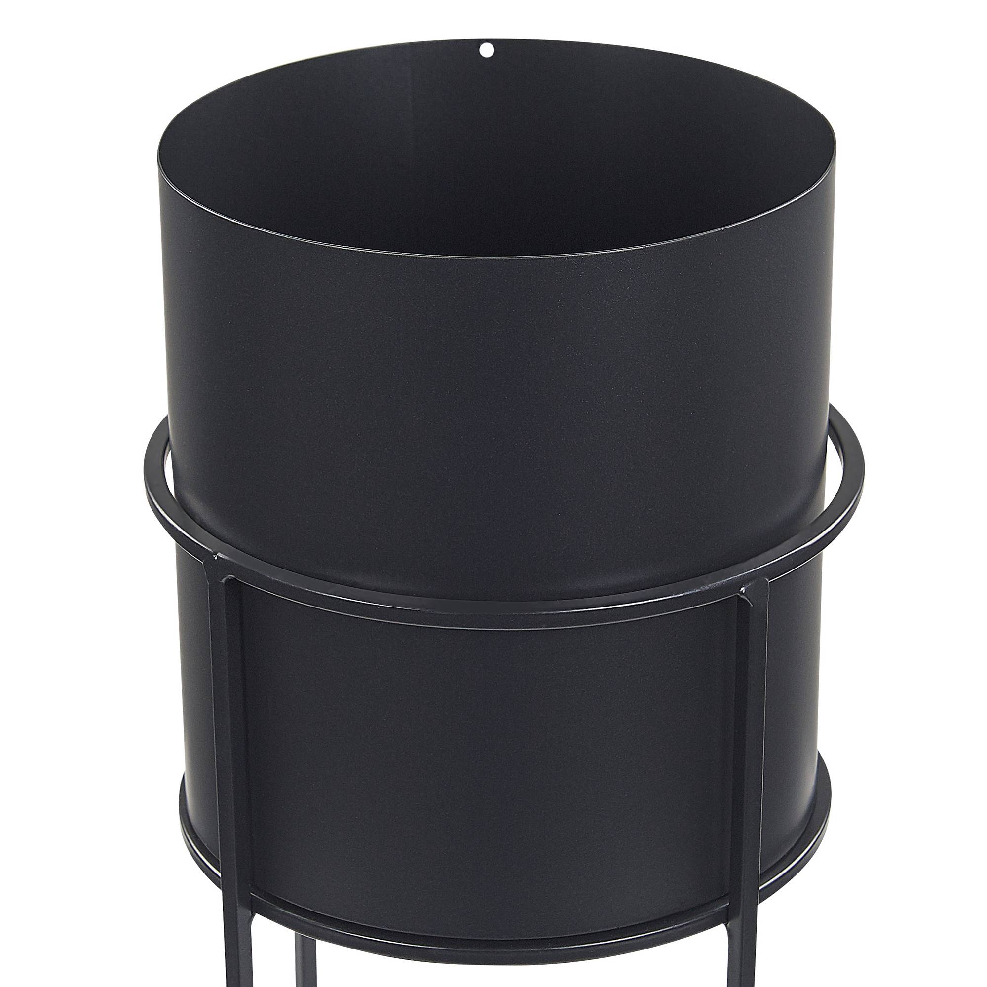 Cache-pot d'extérieur Métal Noir MILEA - Beliani - Image 3