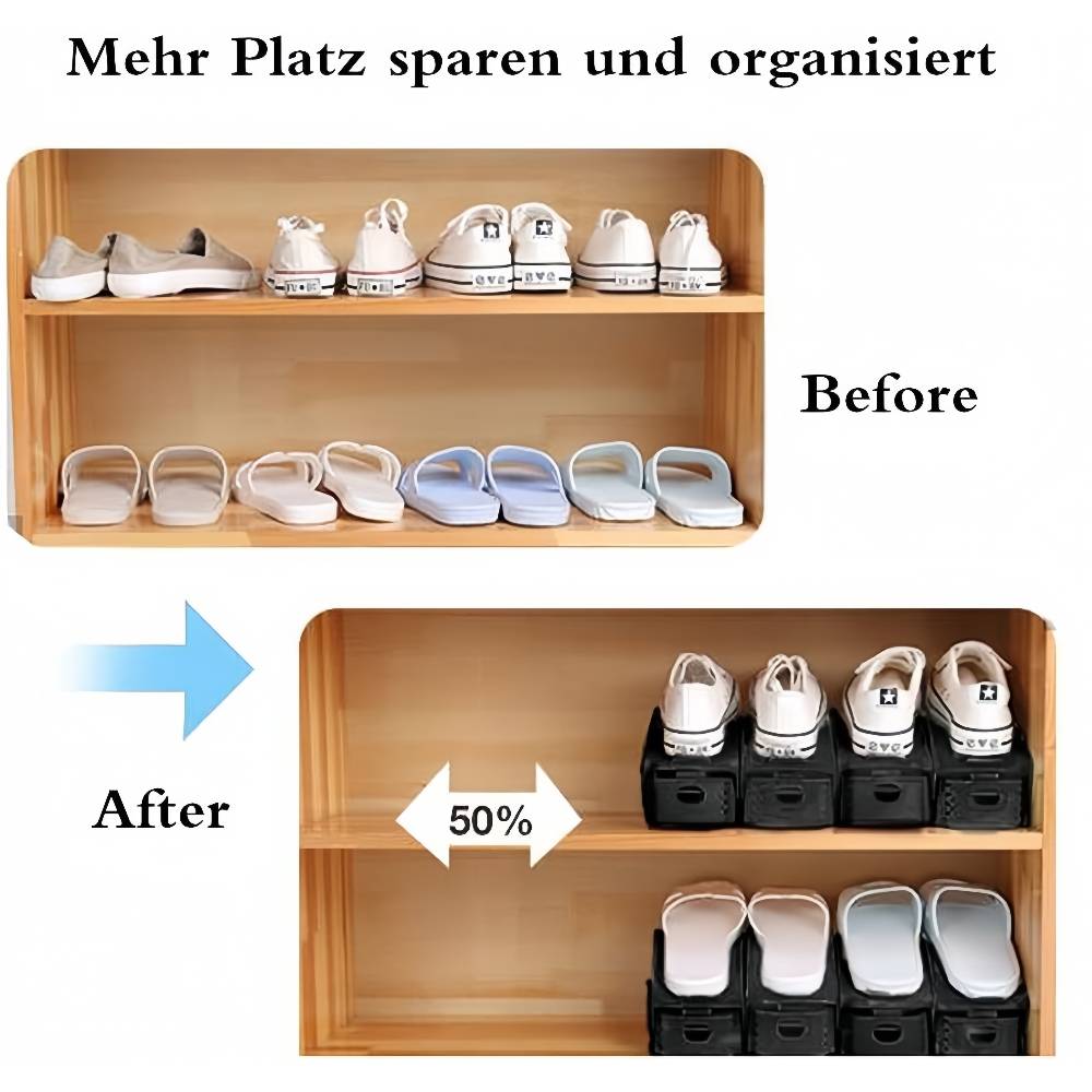 Étagère à chaussures réglable en plastique noir - IntiMeg - Image 4