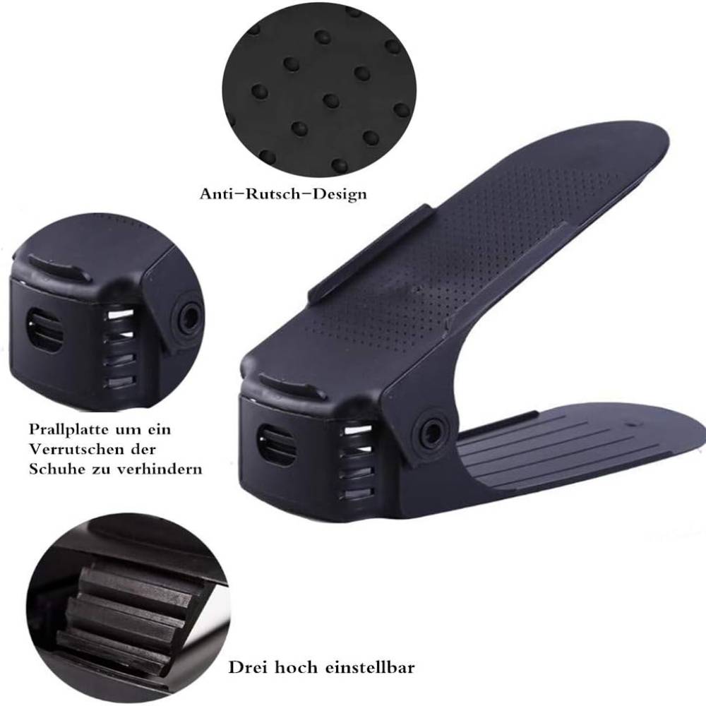 Étagère à chaussures réglable en plastique noir - IntiMeg - Image 2