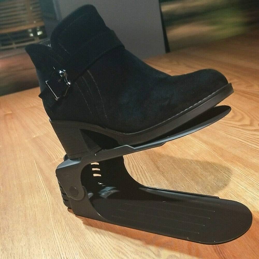Étagère à chaussures réglable en plastique noir - IntiMeg - Image 5