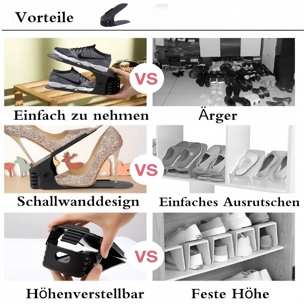 Étagère à chaussures réglable en plastique noir - IntiMeg - Image 3