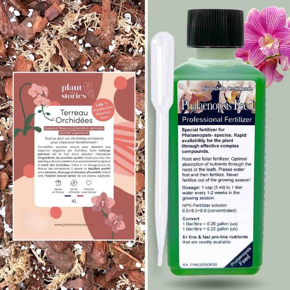 Duo - Terreau Orchidée Premium 4L + Engrais liquide spécial Orchidée 250ml + Pipette graduée offerte - Image 1