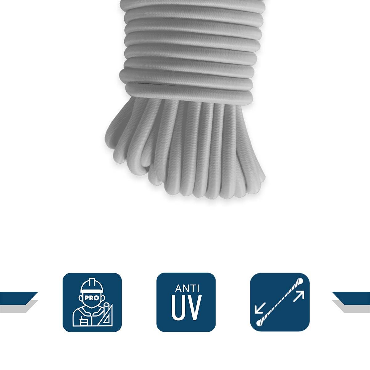 Tecplast - Sandow élastique Gris 90 mètres 9SW - Qualité PRO - Tendeur pour bâche de diamètre 9 mm TECPLAST - Image 3
