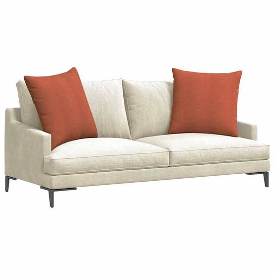Set de 2 Coussins pour Canapé Velours Côtelé Housses à Zip pour Décoration Salon Rouge Orange 80x80 cm – ComfortXL Outdoor Living - Image 3