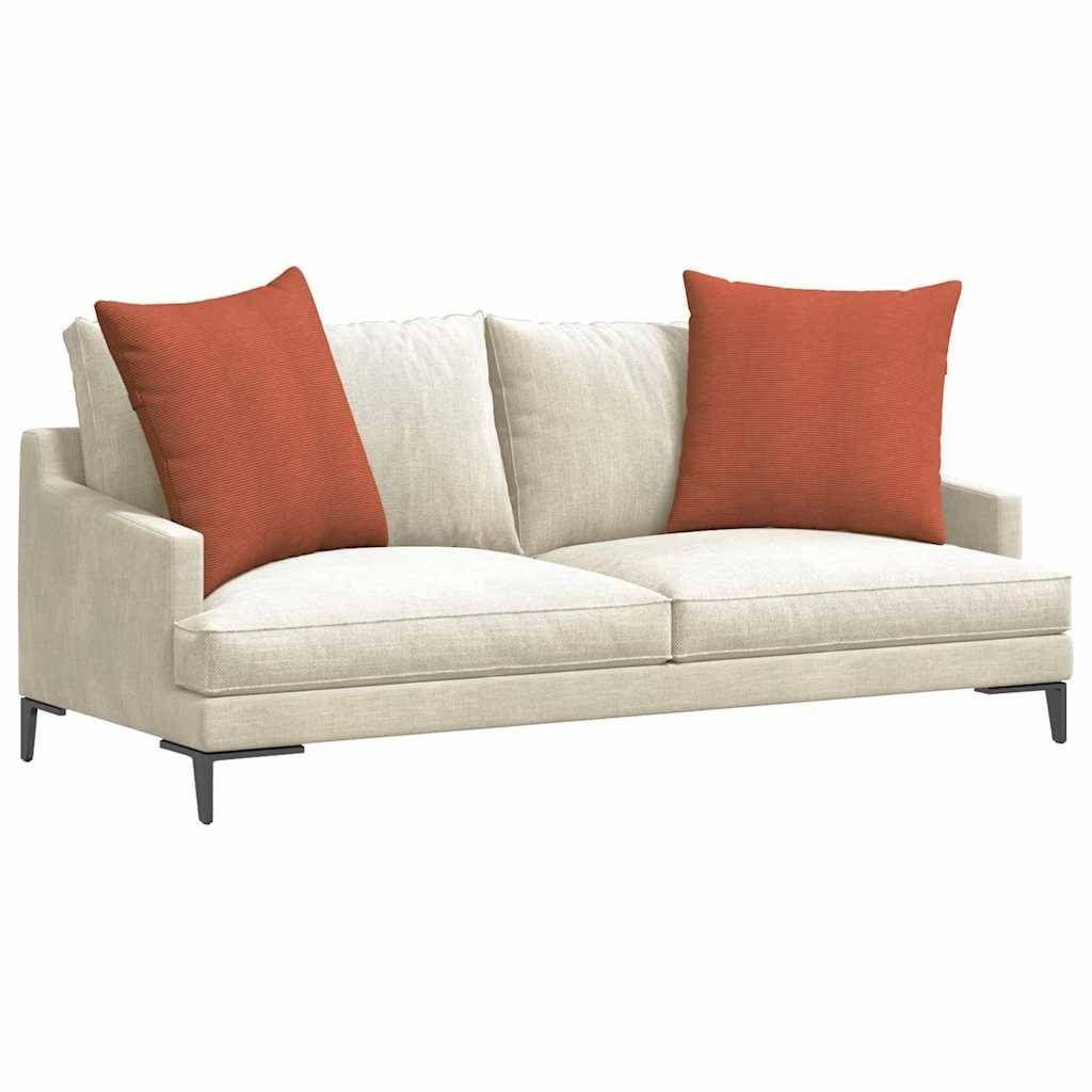 Set de 2 Coussins pour Canapé Velours Côtelé Housses à Zip pour Décoration Salon Rouge Orange 80x80 cm – ComfortXL Outdoor Living - Image 3