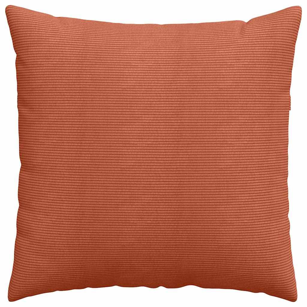 Set de 2 Coussins pour Canapé Velours Côtelé Housses à Zip pour Décoration Salon Rouge Orange 80x80 cm – ComfortXL Outdoor Living - Image 6
