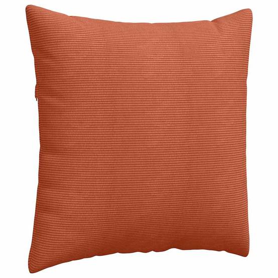 Set de 2 Coussins pour Canapé Velours Côtelé Housses à Zip pour Décoration Salon Rouge Orange 80x80 cm – ComfortXL Outdoor Living - Image 5